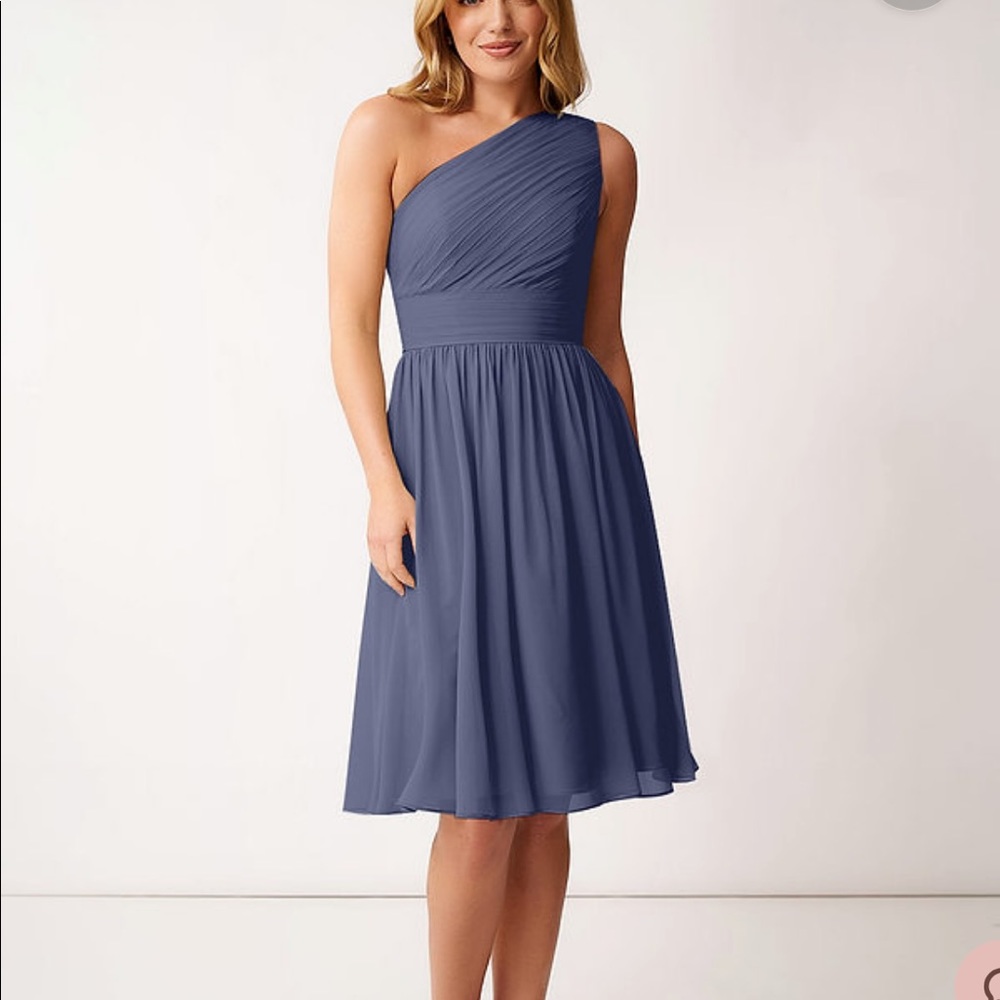 Azazie Katrina prom dress Bridesmaid dress color Stormy size A0 New with tags
